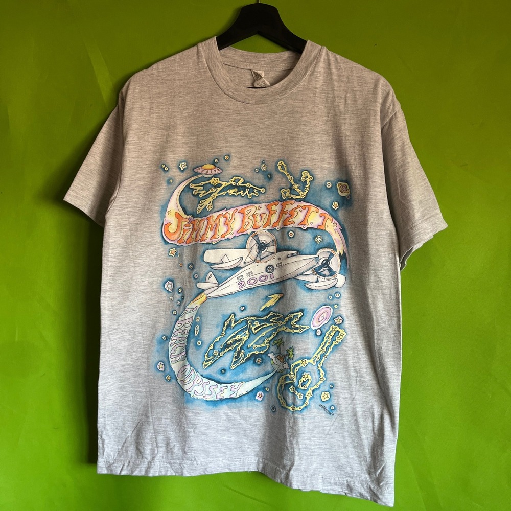 RARE Vintage Jimmy‎ Buffett 2001 Beach Odyssey Tour T-Shirt Gray Med Concert